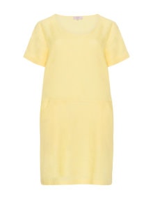 annalisa Linen pocket dress  Yellow