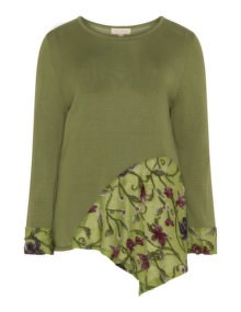 Isolde Roth Floral insert jumper Green / Multicolour
