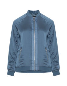 Simply Be Satin bomber jacket Light-Blue