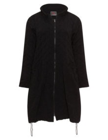 Prisa Textured drawstring detail jacket  Black