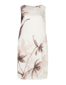 KS Selection Floral print satin dress  Beige / Dark-Brown