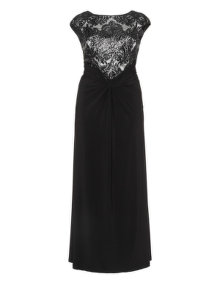 Weise Lace and ruffle detail dress  Black / Silver
