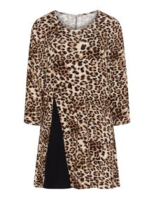 Studio Leopard print longline tunic  Black / Beige