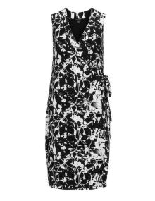 Mynt 1792 Two-tone print wrap dress Black / White