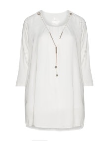 Via Appia Due Jersey top and necklace Cream