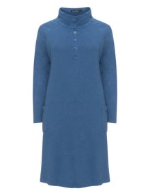 Two Danes Mid-length cotton-hemp dress Light-Blue