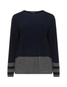Two Danes Merino-blend fine knit jumper  Blue / Grey
