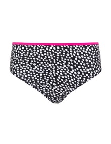 Simply Be Swim Spot print bikini bottoms Black / White