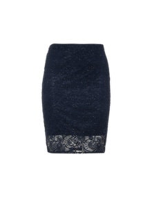 Samya Shimmering lace skirt Dark-Blue