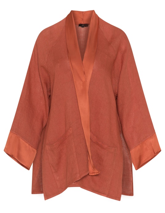Vento Maro Open linen jacket Orange
