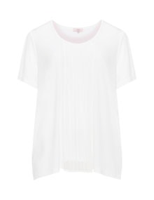 annalisa Pleated jersey top White