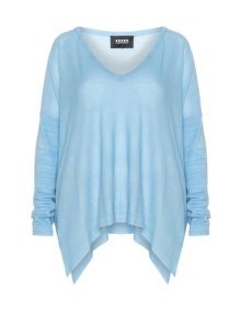 Carmakoma V-neck knit sweater Light-Blue