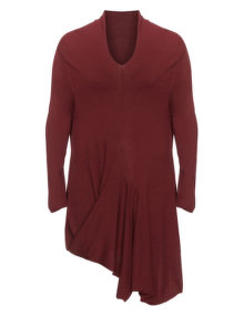 Kokomarina Asymmetrical knit dress Bordeaux-Red