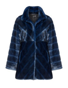 Yoek Faux fur coat Dark-Blue