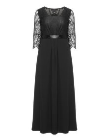 Manon Baptiste Lace chiffon dress Black
