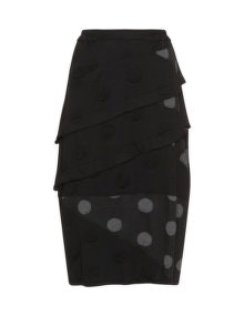 Prisa Layered dotted maxi skirt Black / Grey