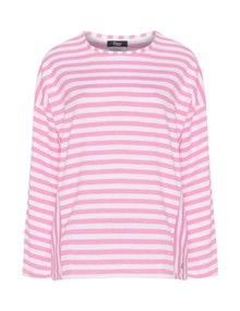 Frapp Striped sweatshirt Pink / White