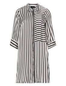 Live Unlimited London Striped shirt dress Black / White