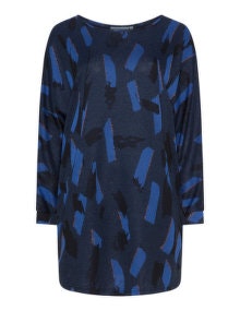 Zizzi Long patterned jumper Blue / Dark-Blue