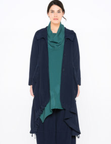 Kekoo Shawl-collar coat Dark-Blue