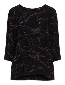 Via Appia Due Flared print tunic  Black / Purple