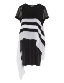 Mat Chiffon overlay dress  Black / White