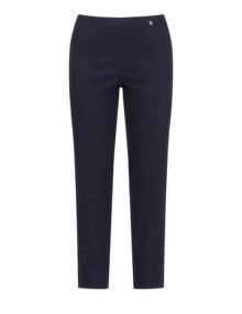 Robell Slim fit jacquard trousers Black / Blue